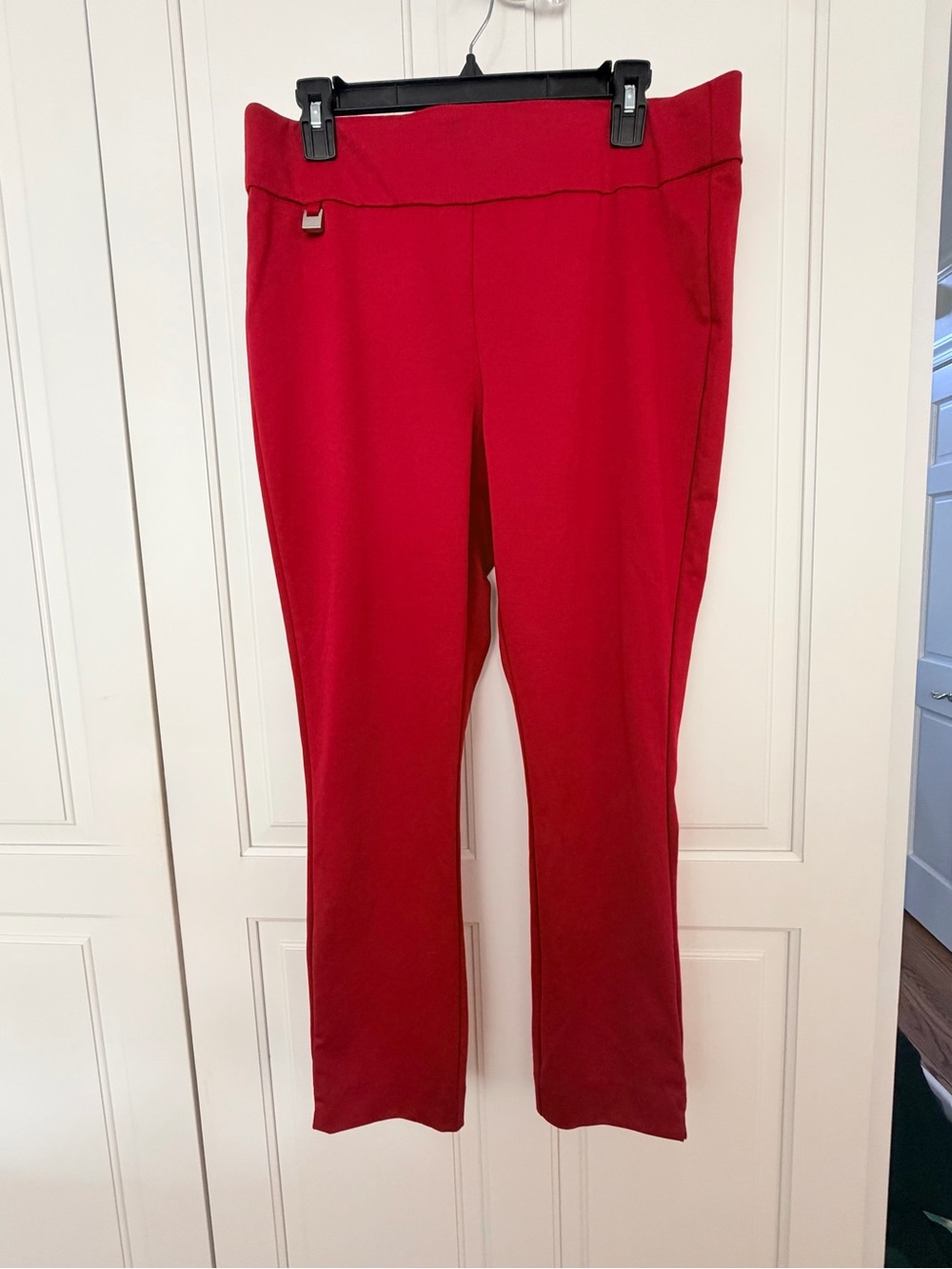 Preswick & Moore Vibrant Red Straight-Leg Ponte Pants